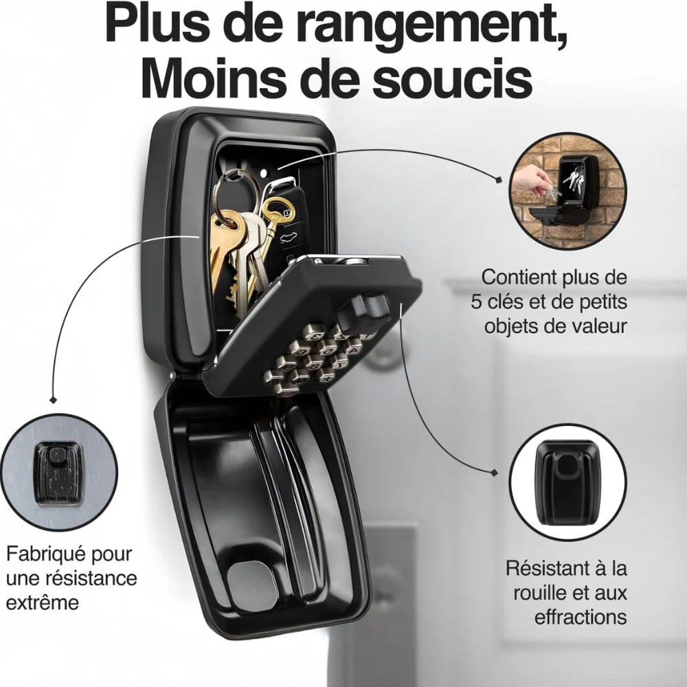Locker’PRO – Boîte à clés murale extérieure sécurisée avec code réinitialisable à 12 Chiffres - Image 4