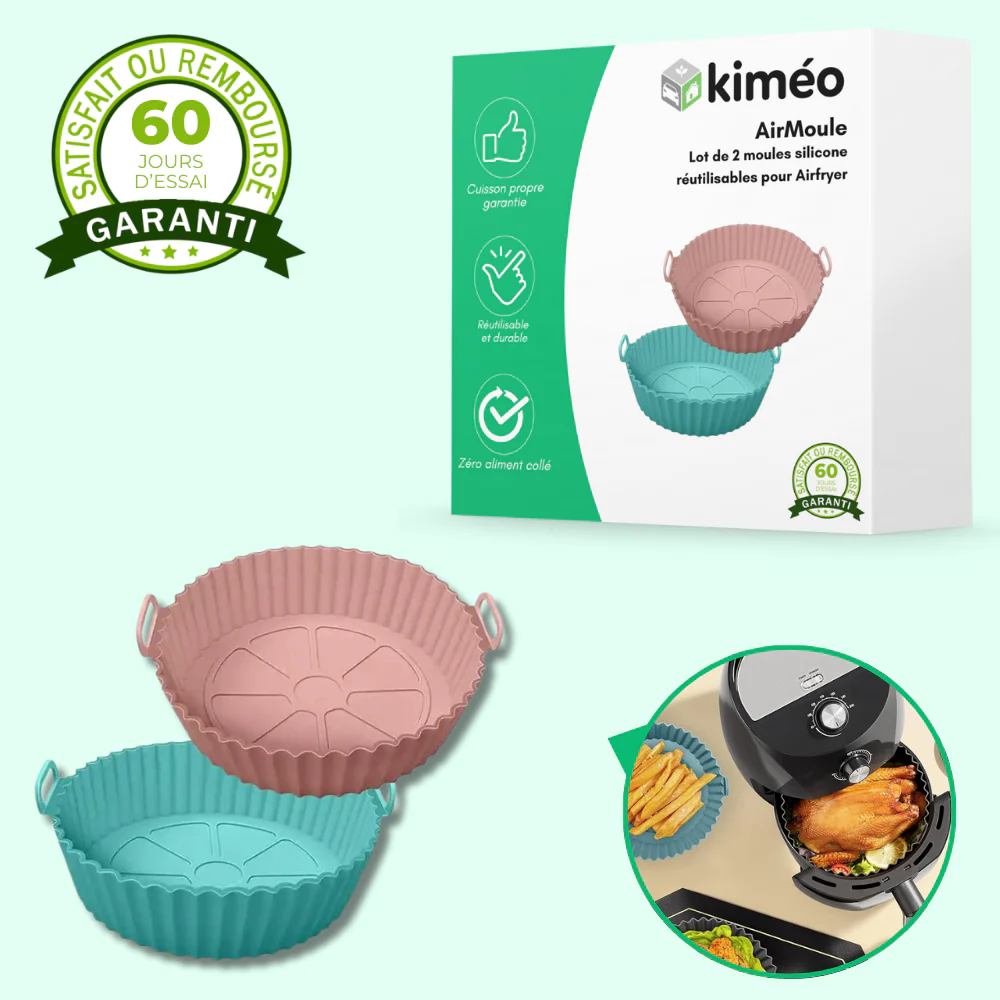 AirMoule - Lot de 2 moules silicone réutilisables pour Airfryer - Image 2