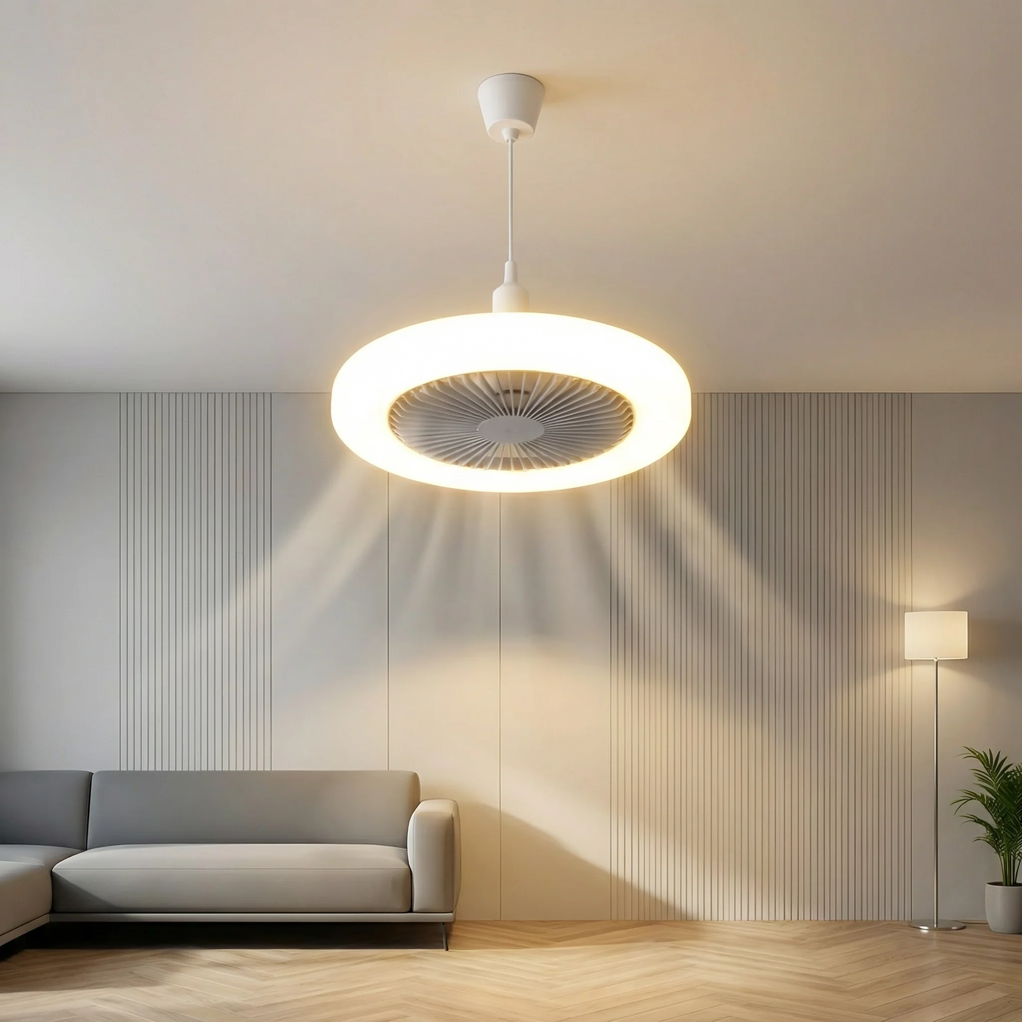 AirPulse Ventilateur de Plafond LED Silencieux avec Télécommande | Ventilateur Plafonnier 2 en 1 E27 Compact - Image 2