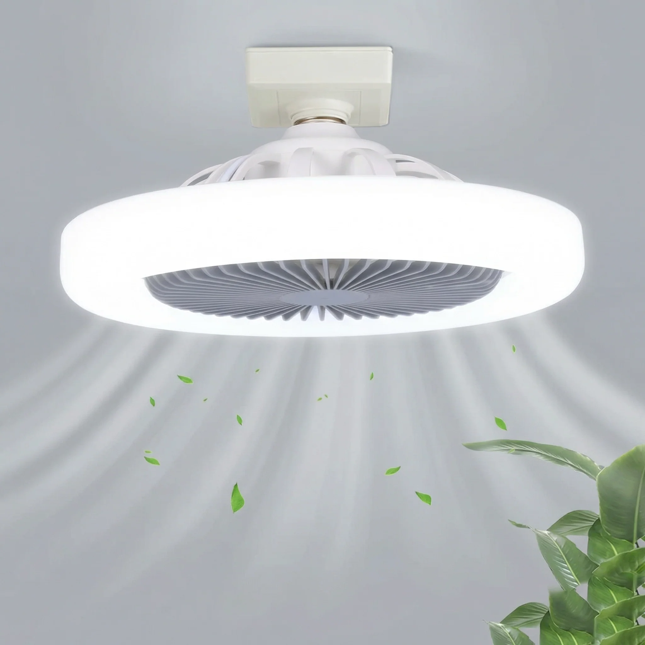 AirPulse Ventilateur de Plafond LED Silencieux avec Télécommande | Ventilateur Plafonnier 2 en 1 E27 Compact - Image 3