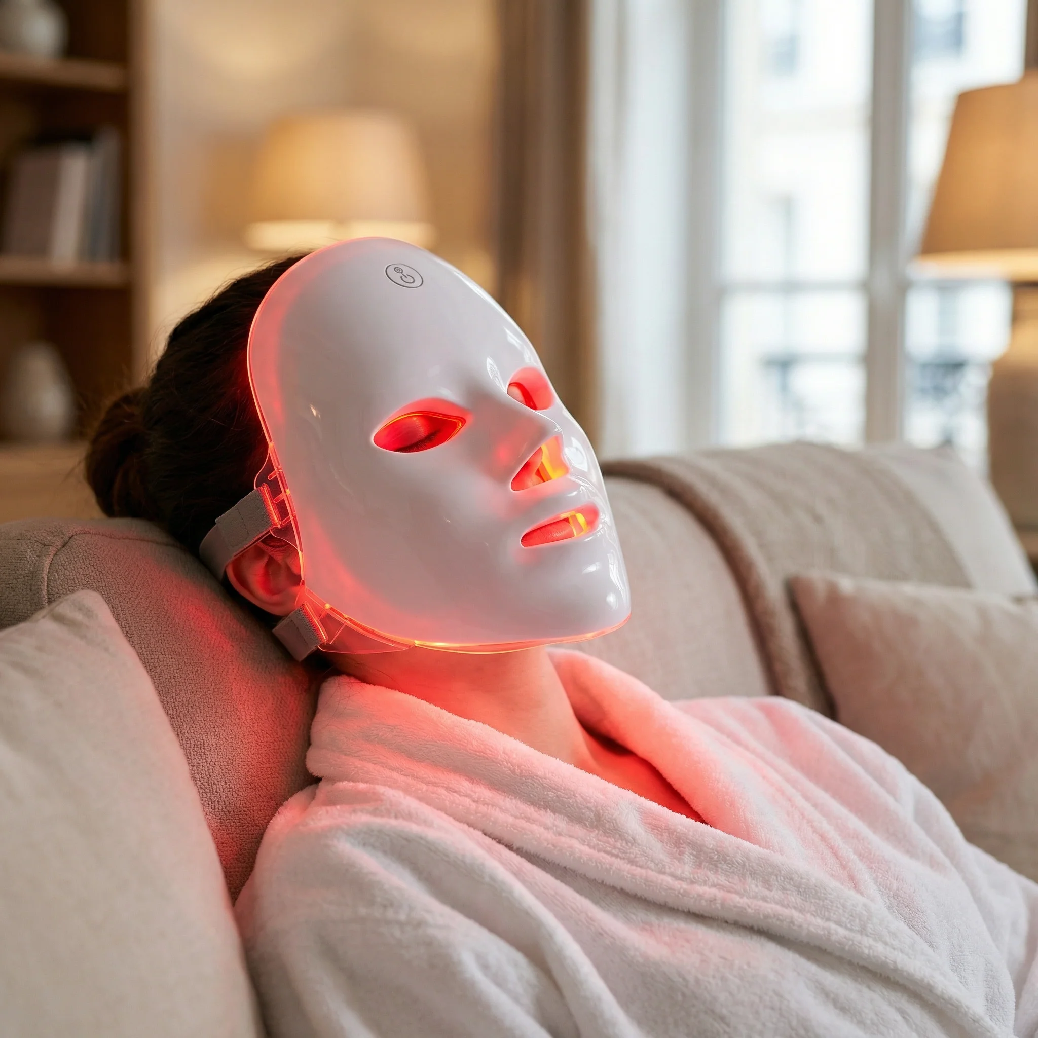 Appareil LED Visage 7 Couleurs Anti-Âge Acné Masque Facial Luminothérapie Rechargeable Soin Peau - Image 2