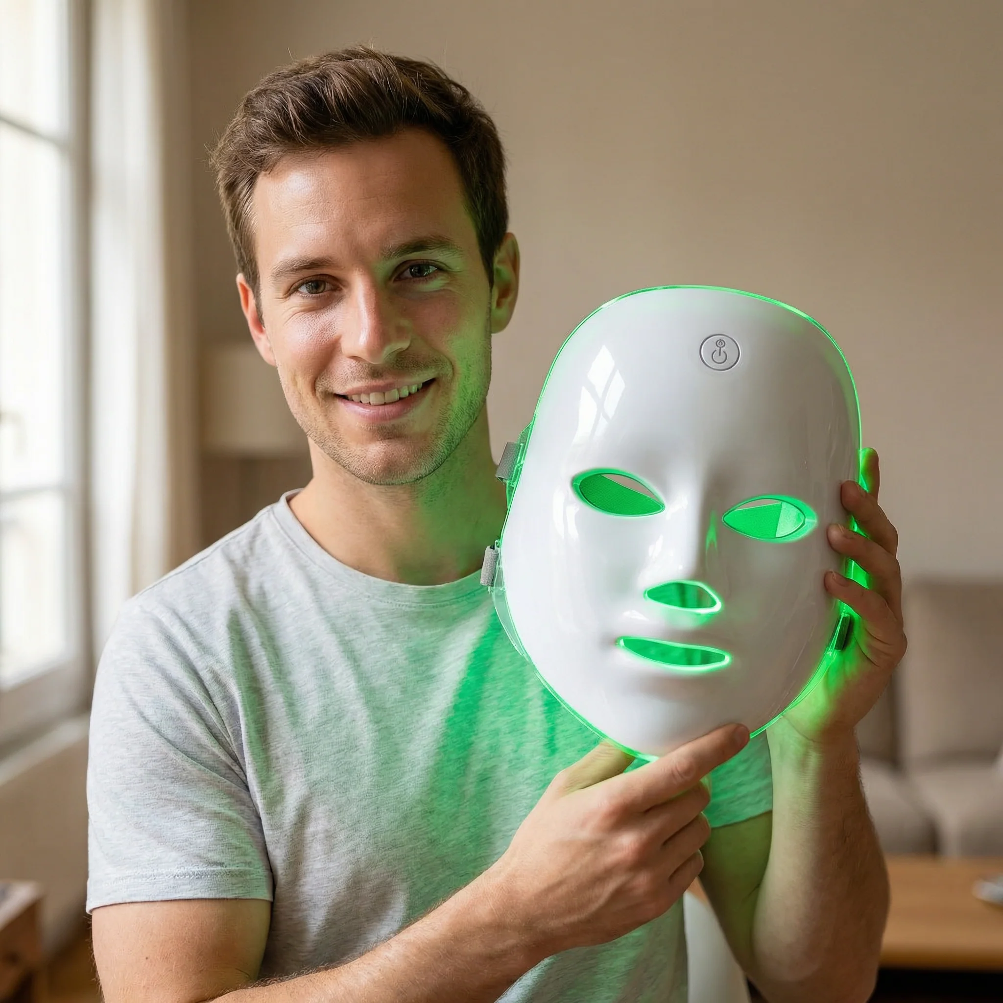 Appareil LED Visage 7 Couleurs Anti-Âge Acné Masque Facial Luminothérapie Rechargeable Soin Peau - Image 4