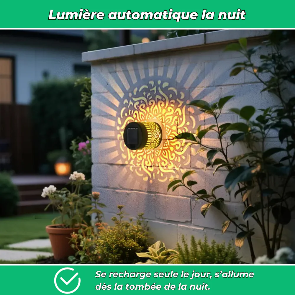 Appliques solaires murales – Éclairage décoratif et résistant pour vos extérieurs (Lot de 2) - Image 3