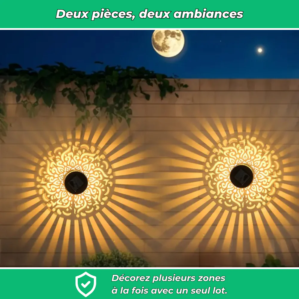 Appliques solaires murales – Éclairage décoratif et résistant pour vos extérieurs (Lot de 2) - Image 5