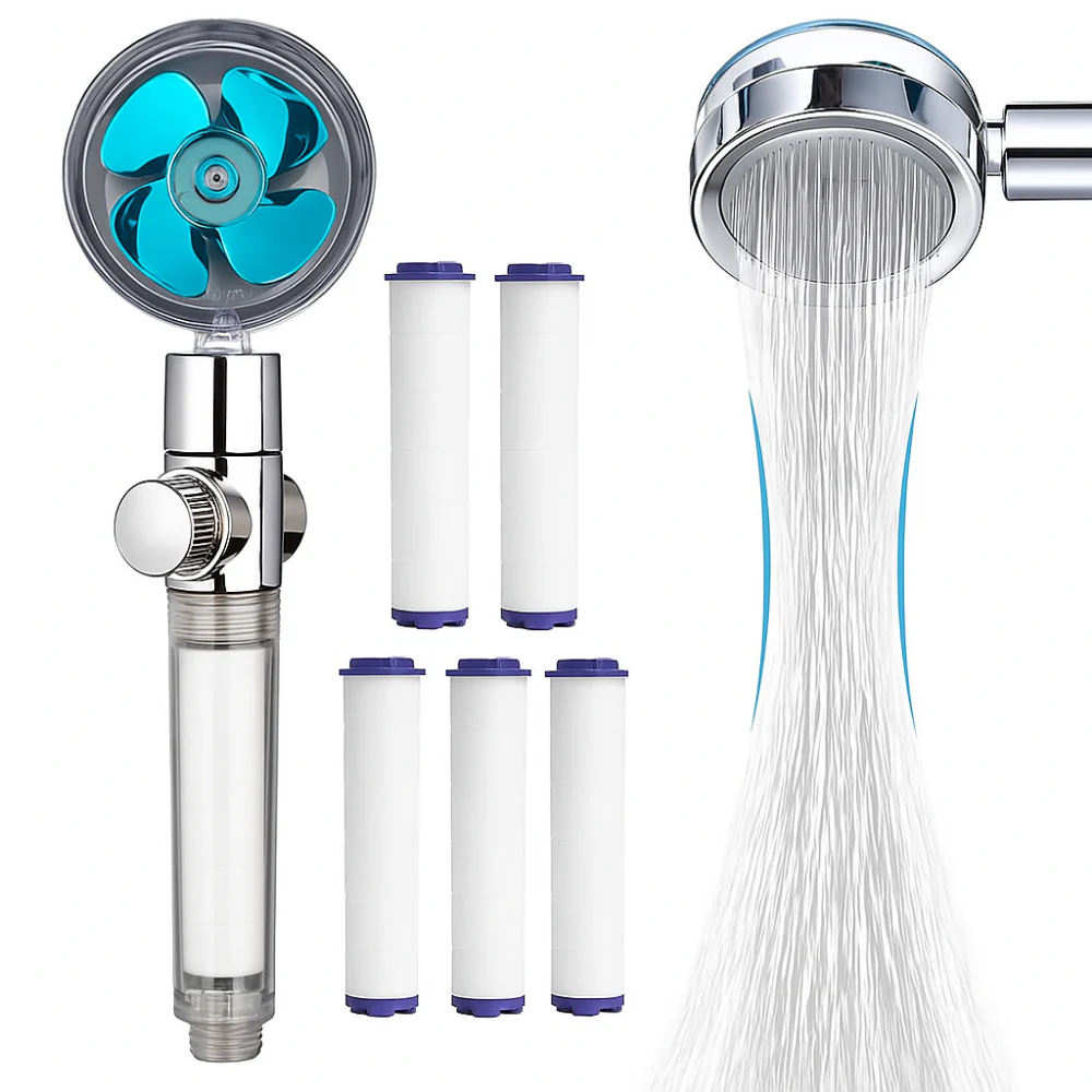 AquaPure - Pommeau de Douche à pression réglable avec 5 filtres inclus - Image 3