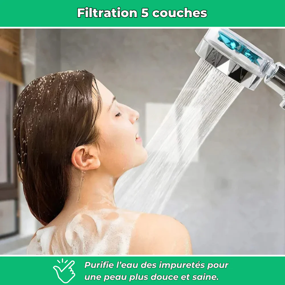AquaPure - Pommeau de Douche à pression réglable avec 5 filtres inclus - Image 6