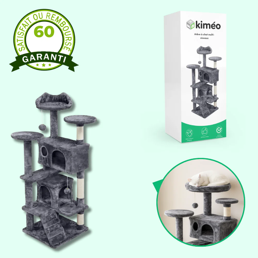 Arbre à Chat Multi-Niveaux avec Griffoir et Plateformes – Maison de Jeu pour Chats - Image 2