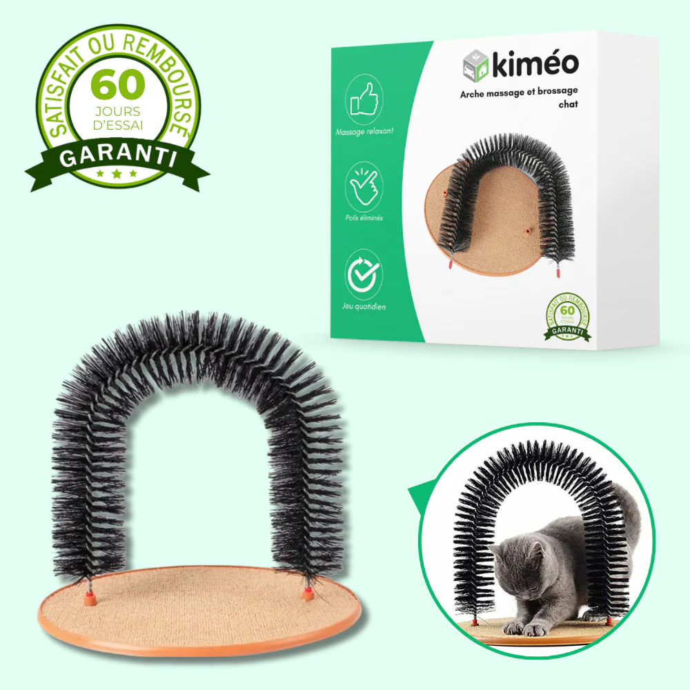 Arche de massage et brossage pour chat – Élimine poils et réduit le stress - Image 2