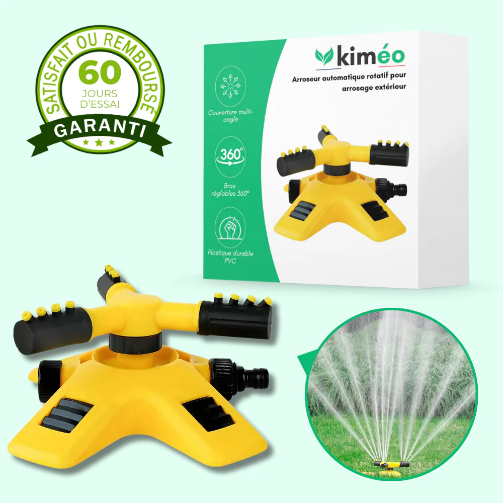 Arroseur Rotatif à 3 Bras – Arrosage Automatique Grand Angle pour Jardin et Pelouse - Image 2