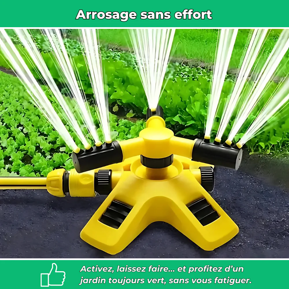 Arroseur Rotatif à 3 Bras – Arrosage Automatique Grand Angle pour Jardin et Pelouse - Image 3