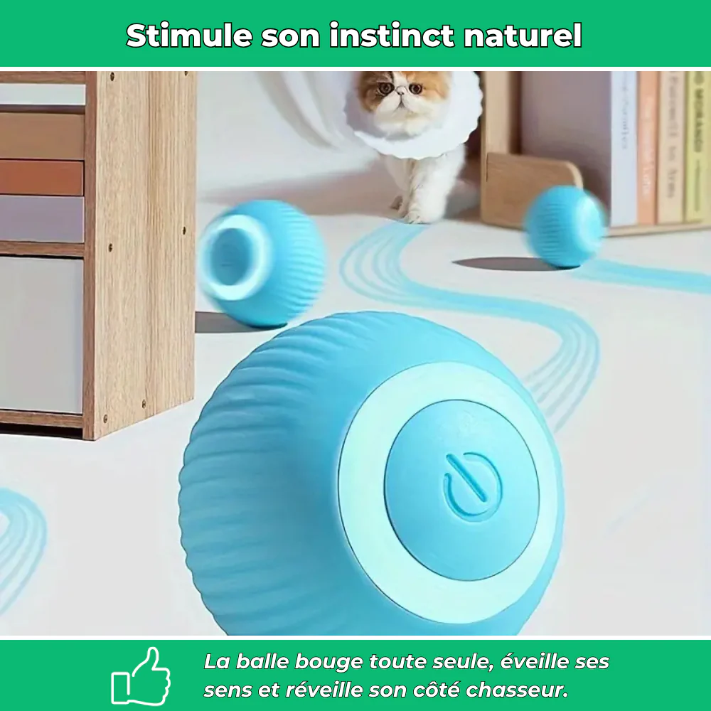 Balle interactive automatique pour chat – Jouet lumineux et stimulant - Image 3