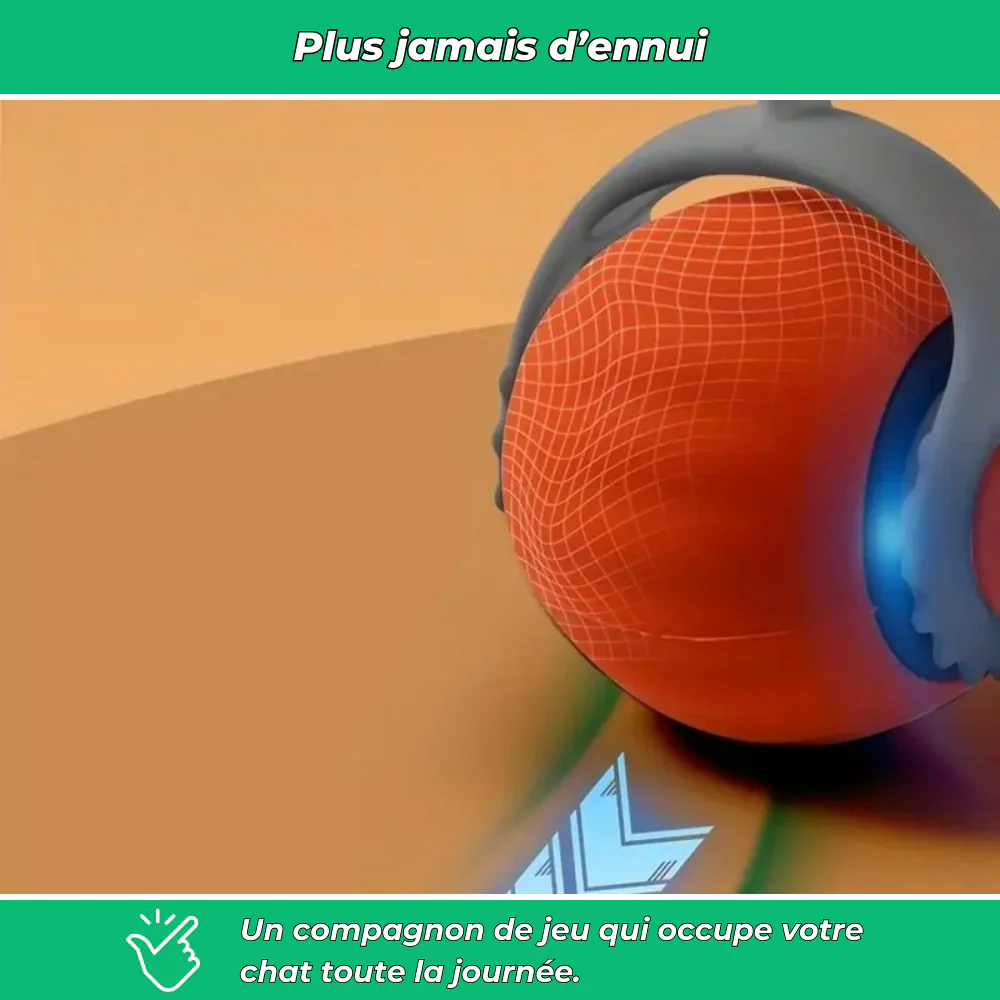 Balle interactive électrique rechargeable pour chat avec plumes et roulement automatique - Image 4