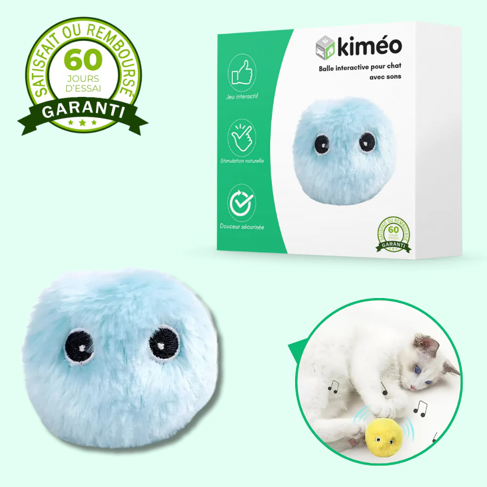 Balle interactive en peluche pour chat – Jouet sonore et éducatif, doux et coloré - Image 2