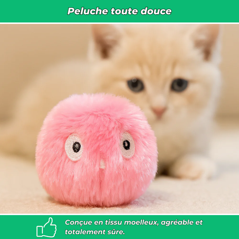 Balle interactive en peluche pour chat – Jouet sonore et éducatif, doux et coloré - Image 5