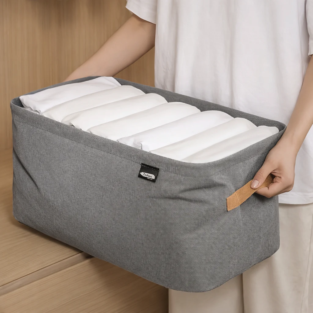 Boîte de rangement de vêtements Pliable | Panier de rangement solide et durable pour placard & dressing - Image 2
