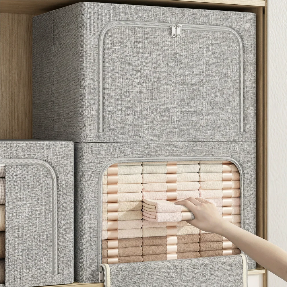 Boîte Rangement Vêtements Pliable | Organisateur Placard Tissu | Boîte Sous Lit | Lot 3 Pièces - Image 3