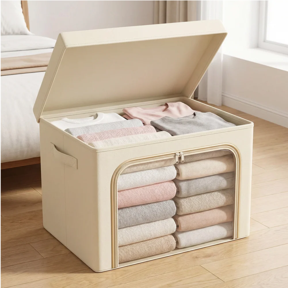 Boîte Rangement Vêtements Pliable | Organisateur Placard Tissu | Boîte Sous Lit | Lot 3 Pièces - Image 6