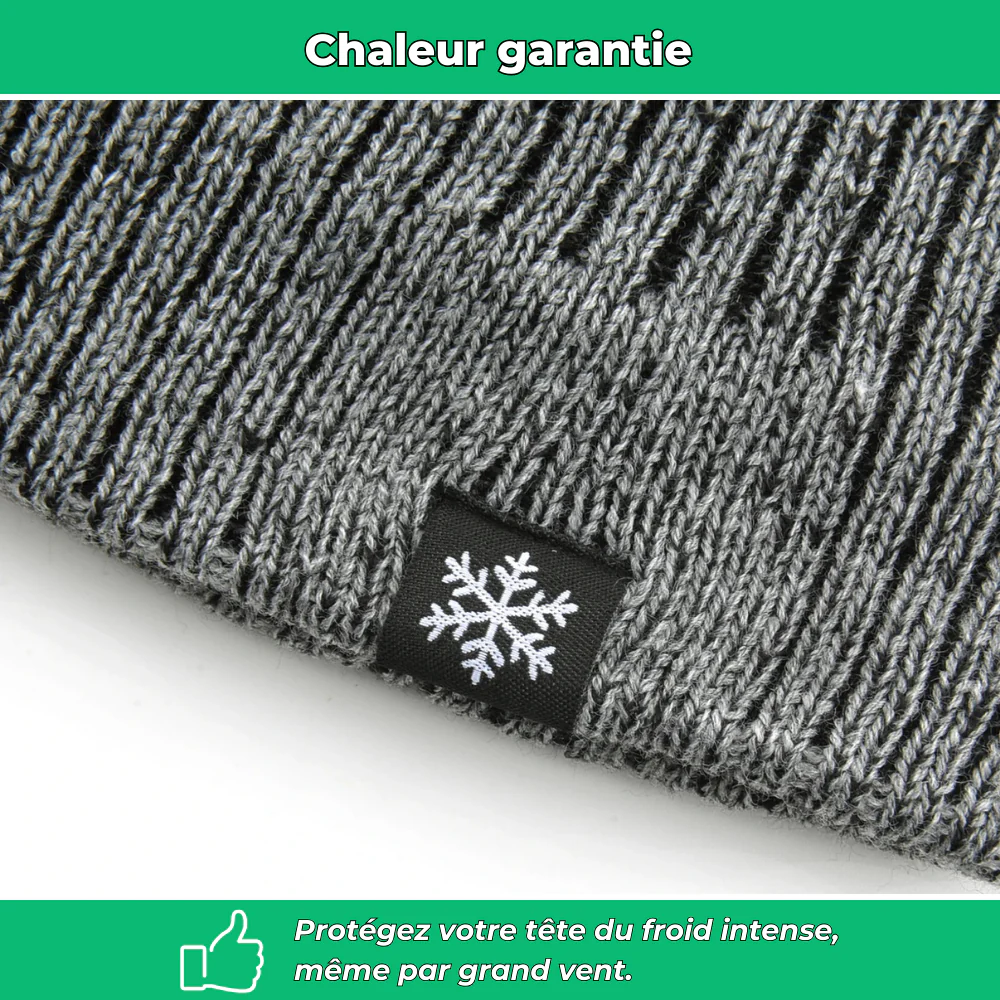 Bonnet tricoté doublé polaire - Image 3