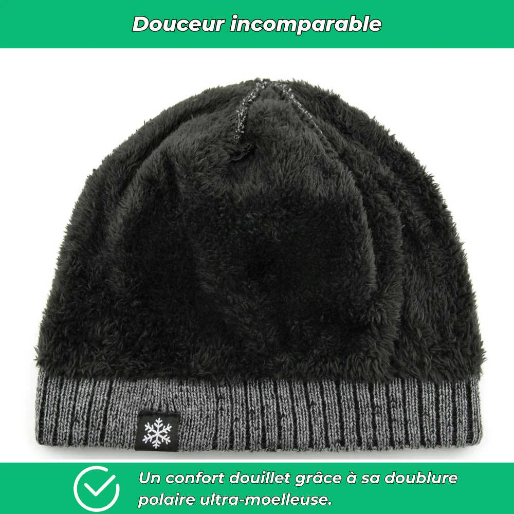 Bonnet tricoté doublé polaire - Image 4