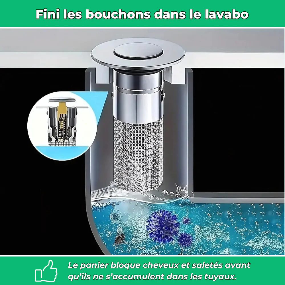 Bouchon de lavabo avec panier filtre - Image 4