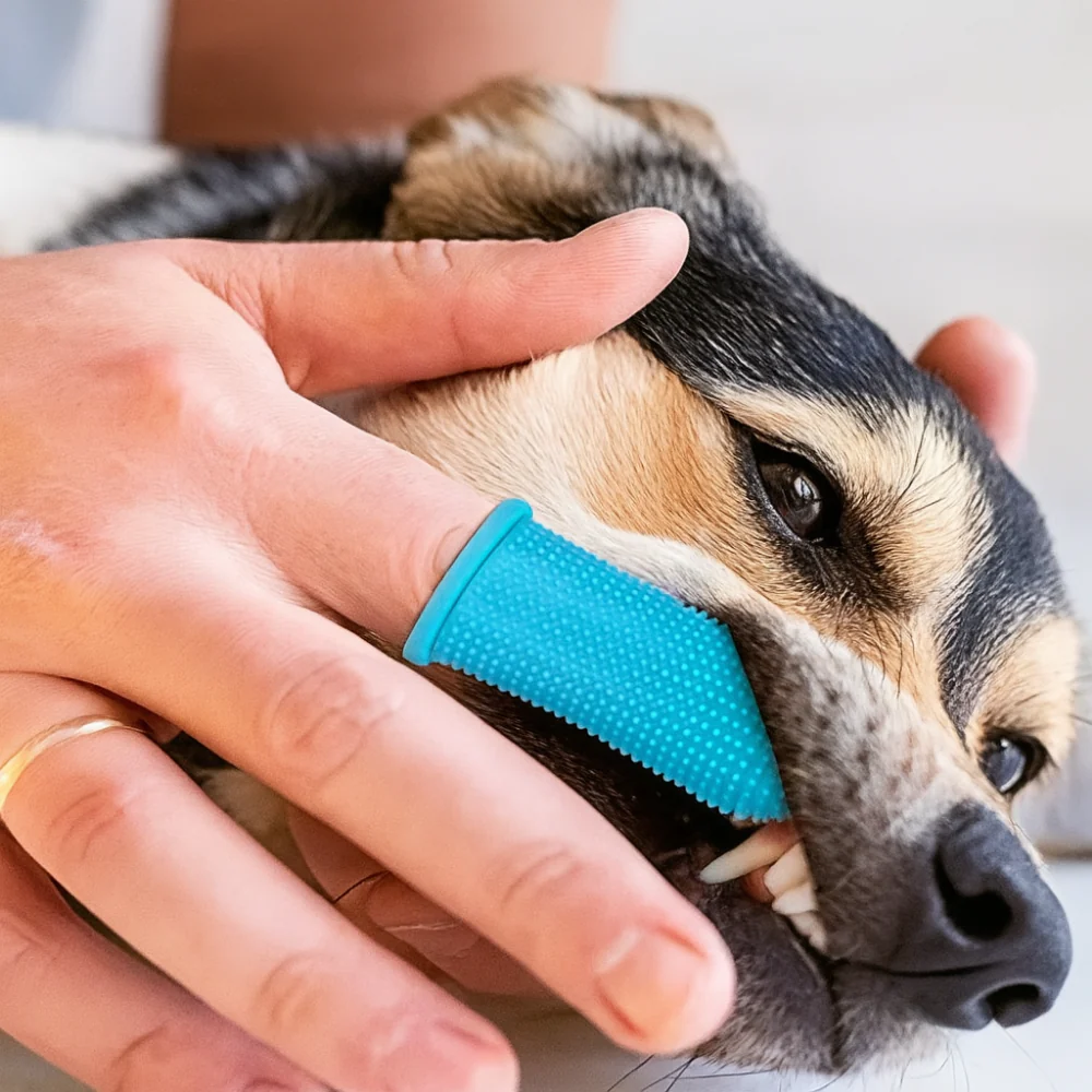 Brosse à dents en silicone pour chiens et chats – Hygiène dentaire et gencives saines