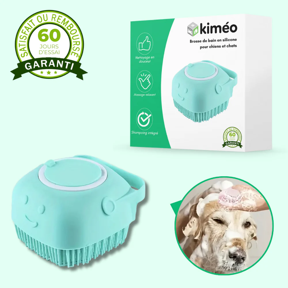 Brosse de bain en silicone pour chien et chat – Nettoyage doux et massage - Image 2