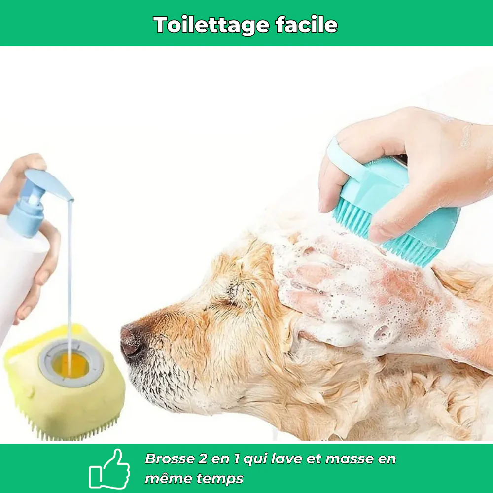 Brosse de bain en silicone pour chien et chat – Nettoyage doux et massage - Image 3