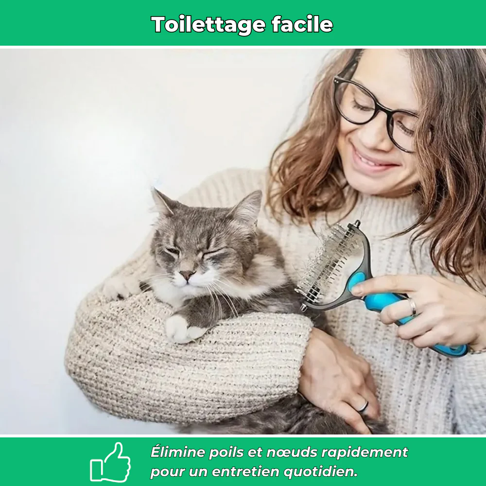 Brosse anti-poils démêlante pour chien et chat – Toilettage simple et efficace - Image 3