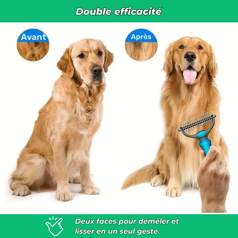 Brosse anti-poils démêlante pour chien et chat – Toilettage simple et efficace - Image 5