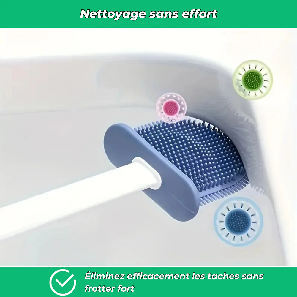 Clean'WC | Brosse WC souple en silicone | 2 brosses intégrées | Support mural - Image 3