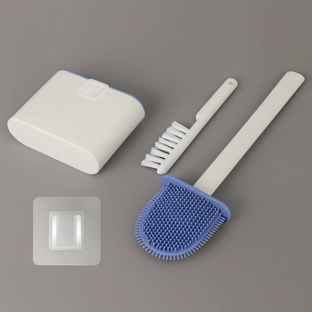 Clean'WC | Brosse WC souple en silicone | 2 brosses intégrées | Support mural - Image 7