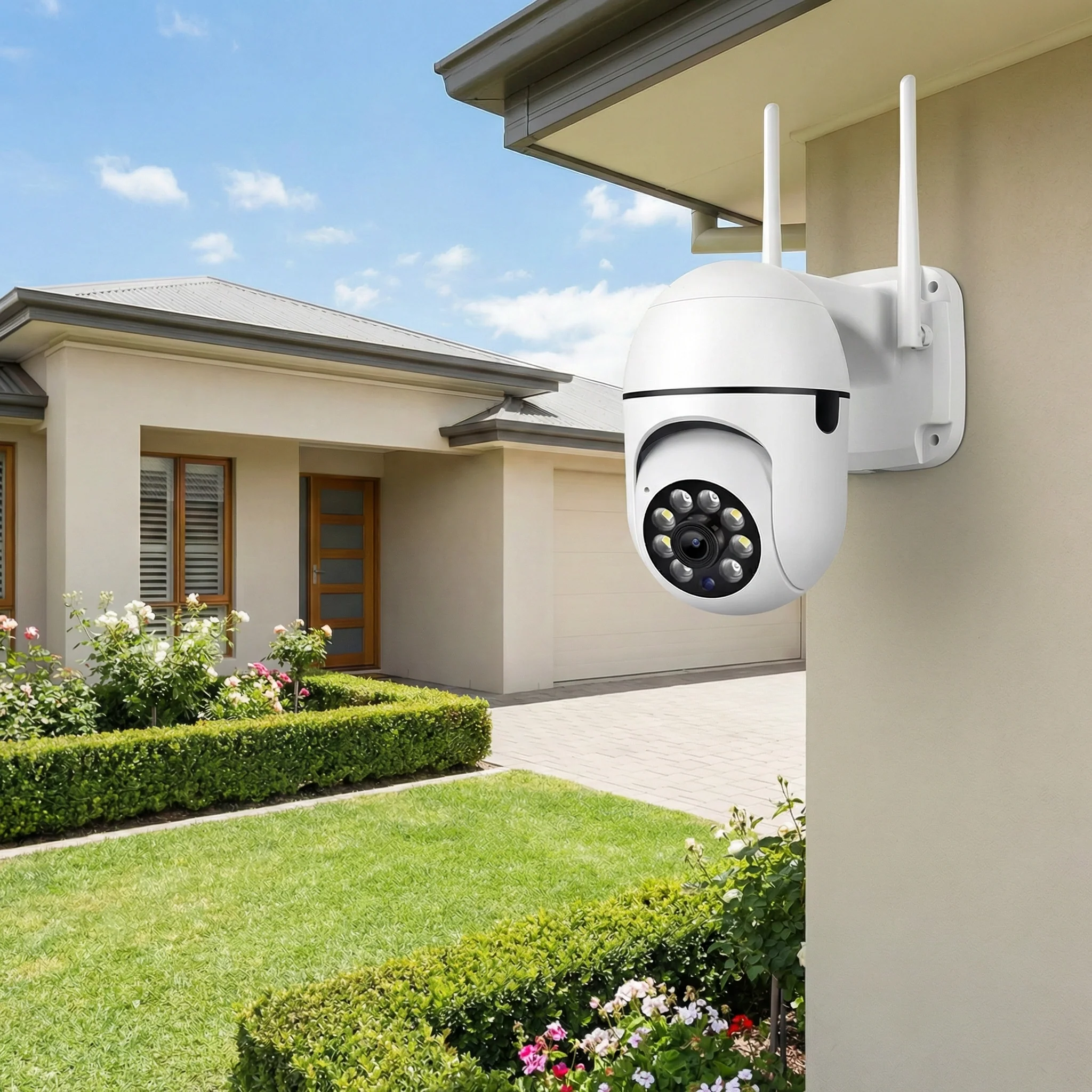 Caméra Surveillance Extérieure WiFi 2K Sans Fil avec Vision Nocturne – Rotative, Détection Mouvement & Accès Mobile - Image 2