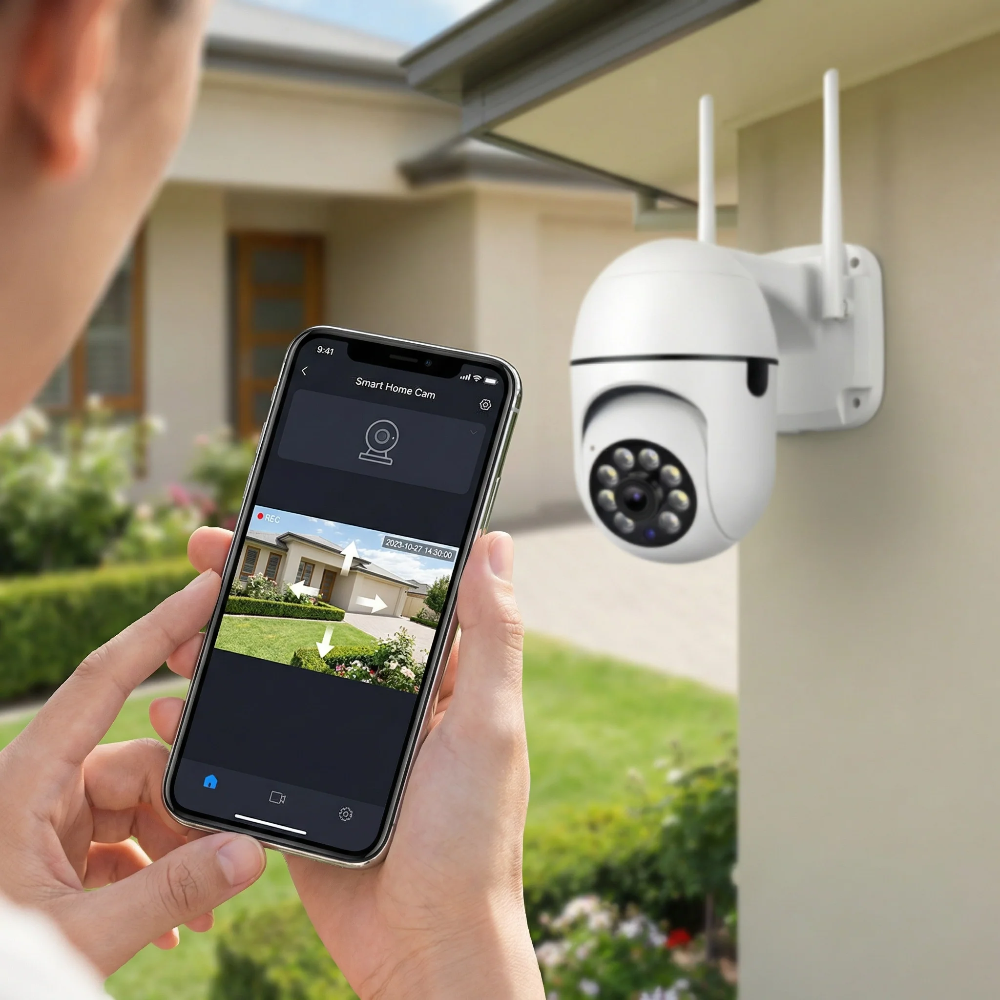 Caméra Surveillance Extérieure WiFi 2K Sans Fil avec Vision Nocturne – Rotative, Détection Mouvement & Accès Mobile - Image 4