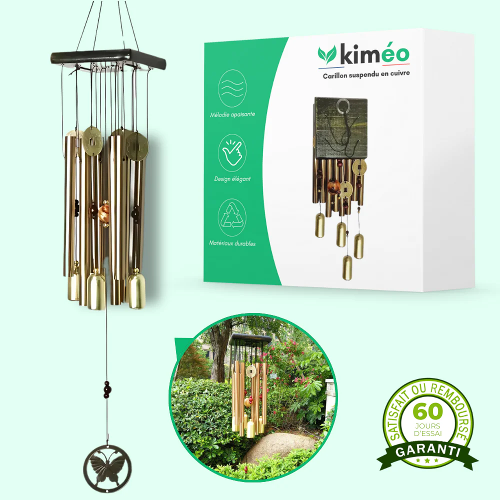 Carillon Suspendu en Cuivre – Décoration Sonore Élégante pour Jardin et Terrasse - Image 2