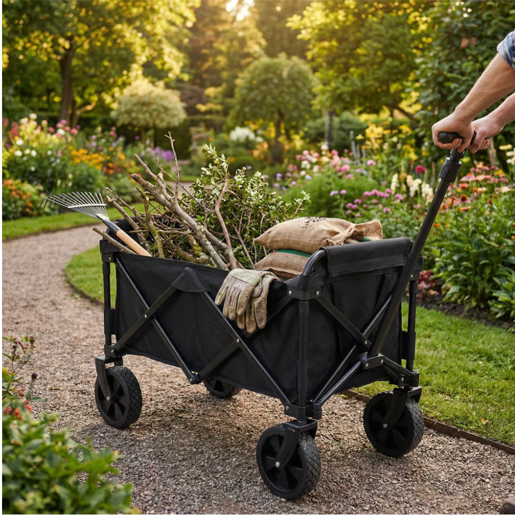 Chariot de Jardin Pliable 150 kg | Chariot de Course Robuste Grande Capacité | Chariot de Transport Pliable - Image 2