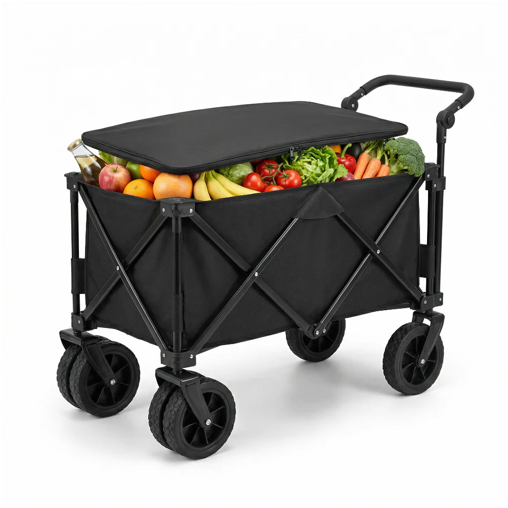 Chariot de Jardin Pliable 150 kg | Chariot de Course Robuste Grande Capacité | Chariot de Transport Pliable - Image 3