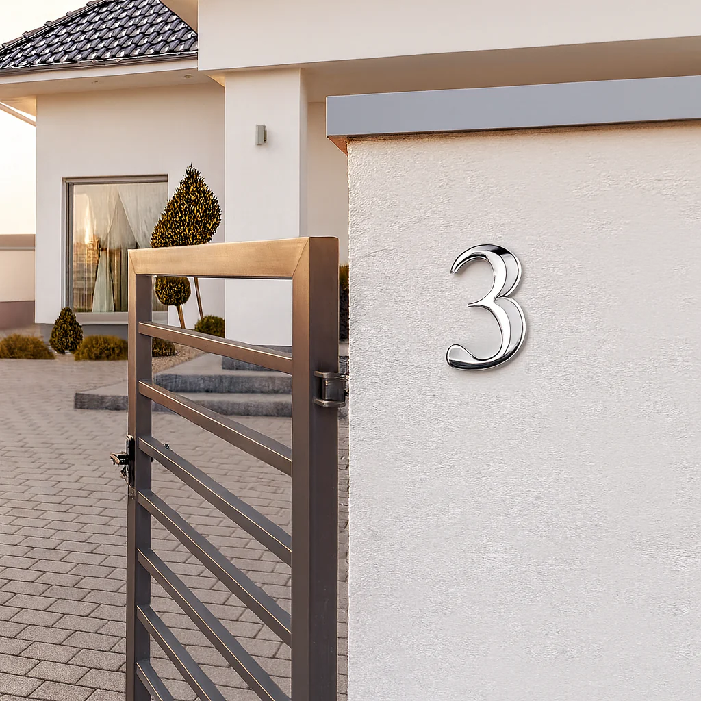 Plaque numéro maison auto adhésif – Numéro 3D pour porte et boîte aux lettres - Image 3