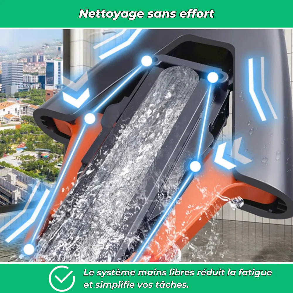 Clean PRO X – Serpillière pliable mains libres à haute absorption pour sols secs et humides - Image 3