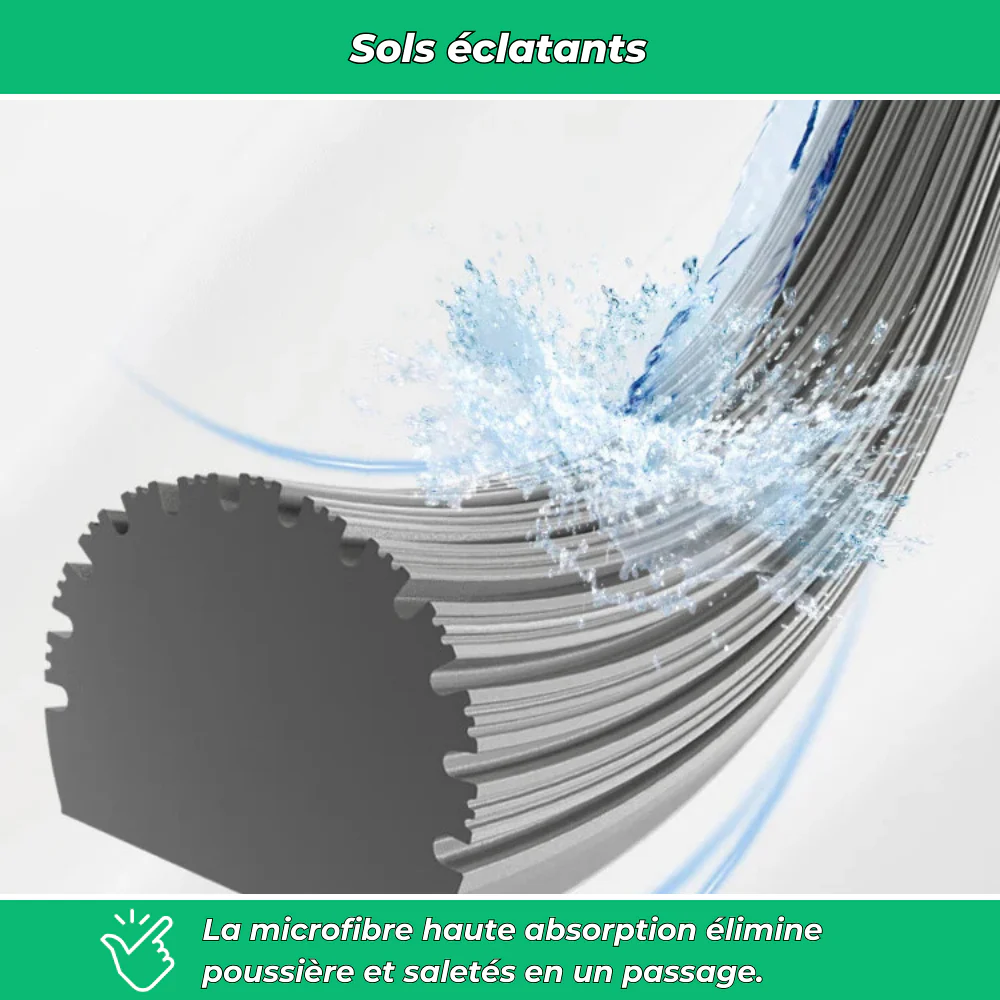 Clean PRO X – Serpillière pliable mains libres à haute absorption pour sols secs et humides - Image 4