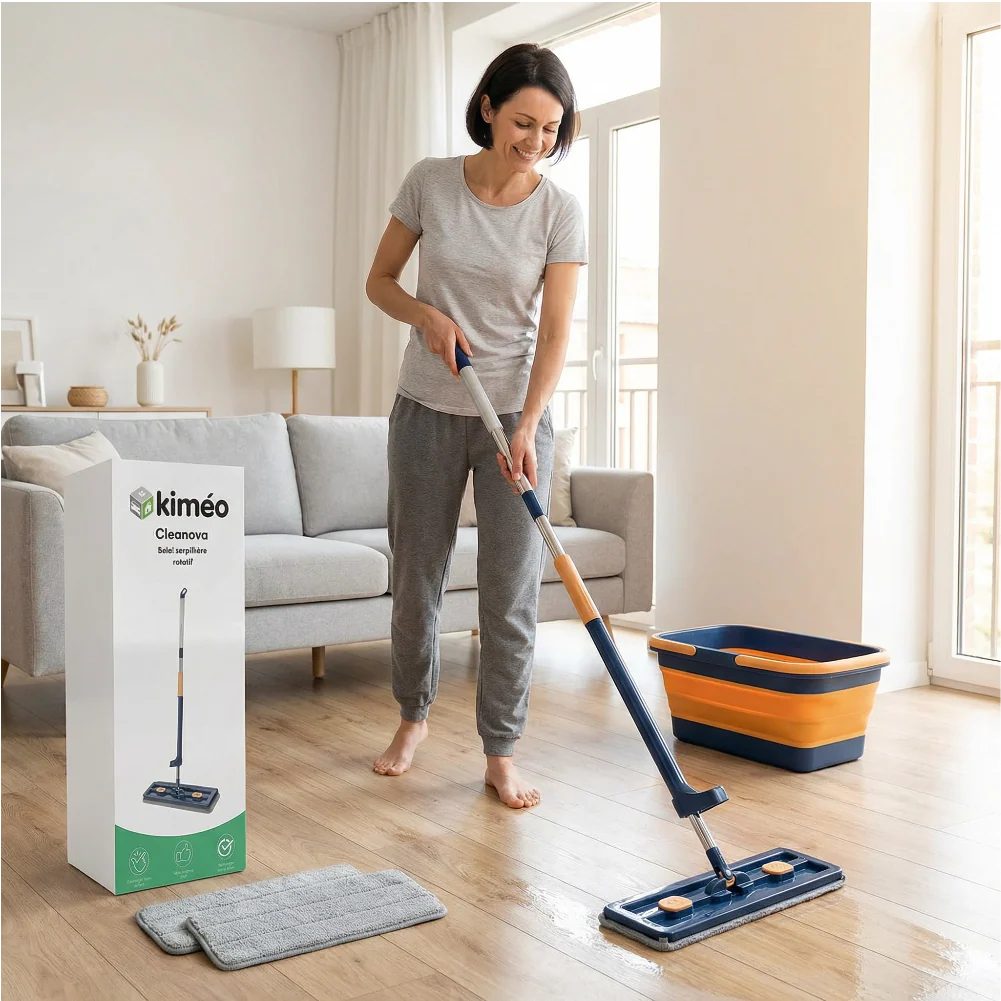 Clean360 | Balai serpillière rotatif avec technologie essorage intégré