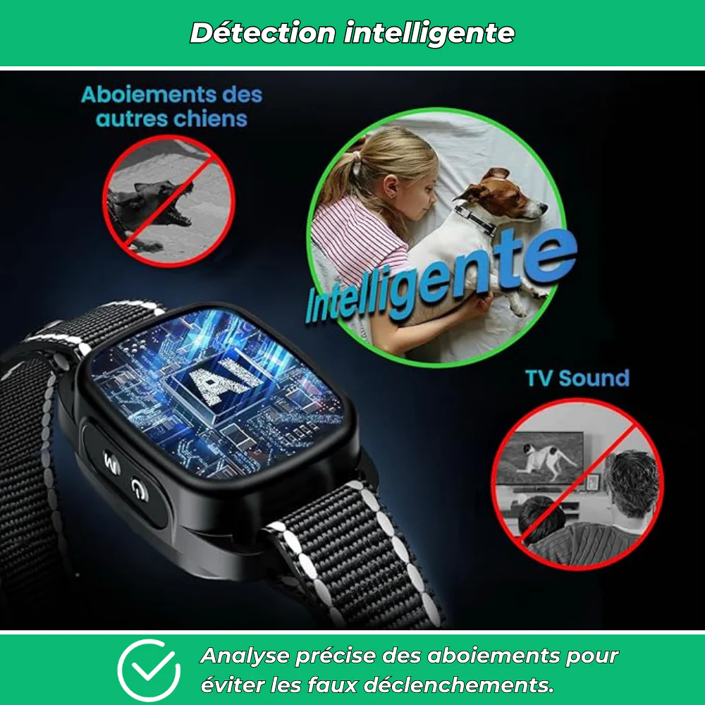 Collier anti-aboiement pour chiens – Intelligent, vibration et son, rechargeable, étanche IP67 - Image 4
