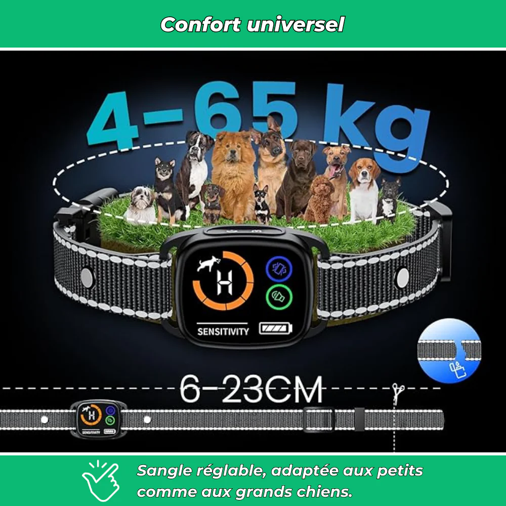 Collier anti-aboiement pour chiens – Intelligent, vibration et son, rechargeable, étanche IP67 - Image 5