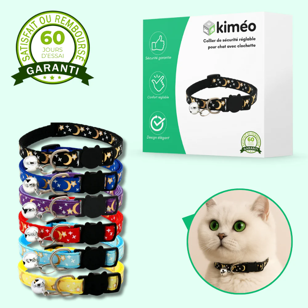 Collier réglable de sécurité pour chat – Avec clochette amovible - Image 2