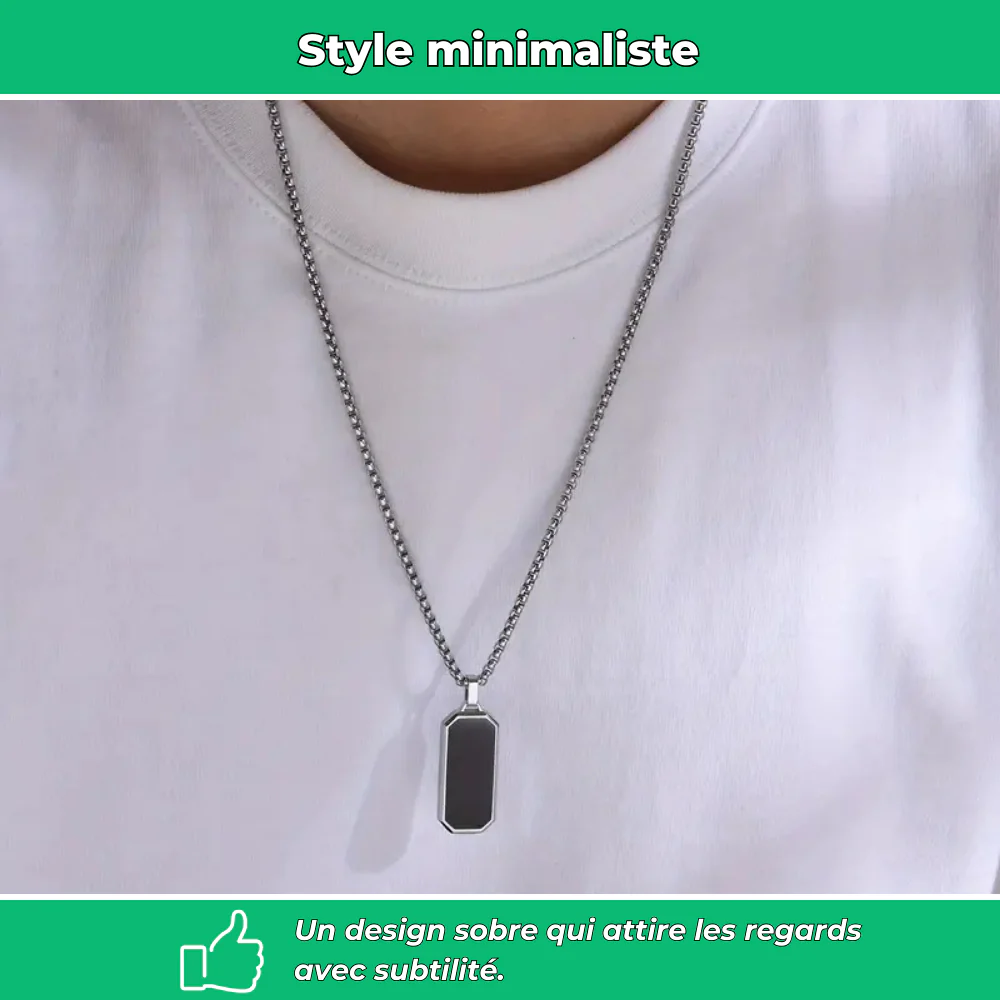 Collier homme acier inoxydable minimaliste - Image 3