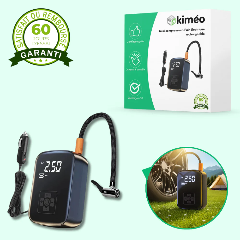 Compresseur à air portable sans fil – Gonfleur pneus - Image 2