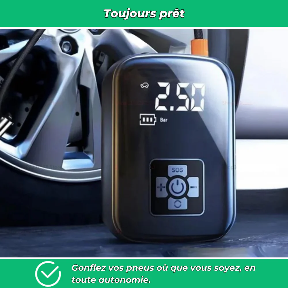Compresseur à air portable sans fil – Gonfleur pneus - Image 3