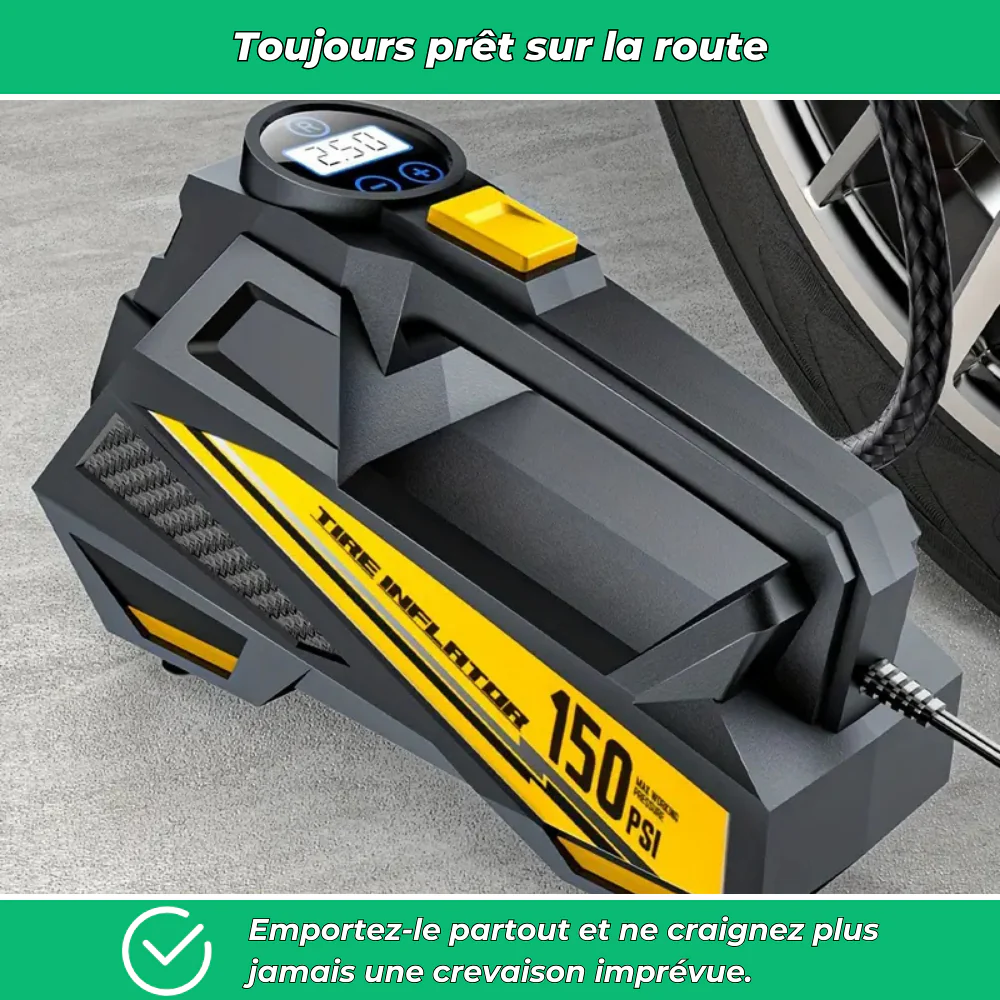 Compresseur d’air voiture portable 12V 150 PSI avec écran LED – Gonfleur pneus numérique - Image 3