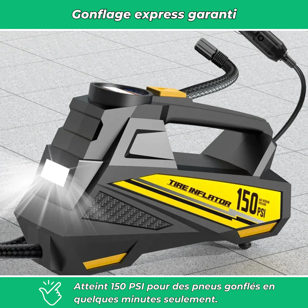 Compresseur d’air voiture portable 12V 150 PSI avec écran LED – Gonfleur pneus numérique - Image 4