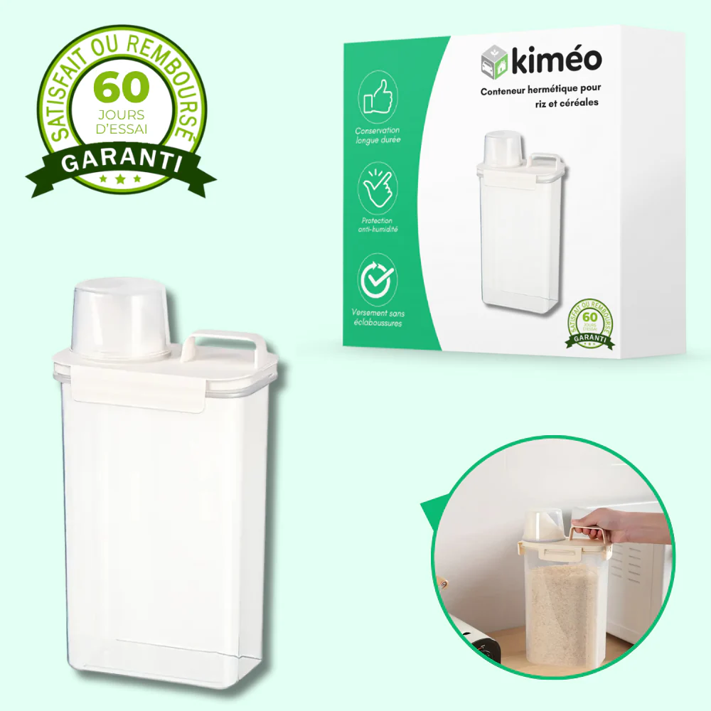 Conteneur hermétique pour riz et céréales - 2500ml - Image 2