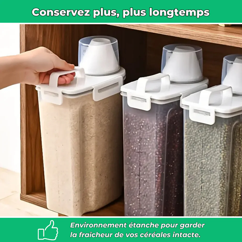 Conteneur hermétique pour riz et céréales - 2500ml - Image 3